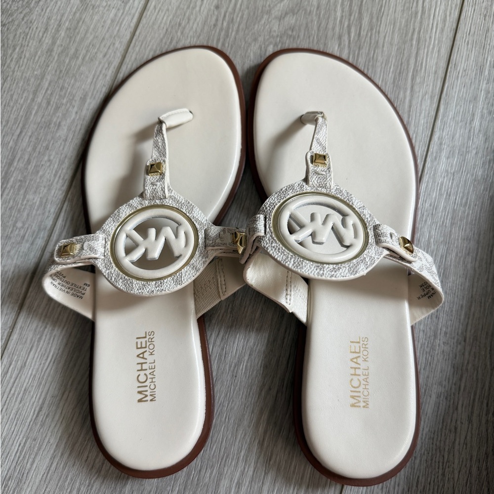Michael Kors Cream and Gold Sandals